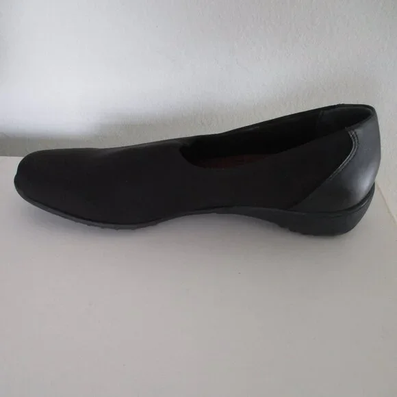 Munro American Womens Black Leather & Nylon Flat Loafer Shoe - Size 10M - Picture 4 of 7